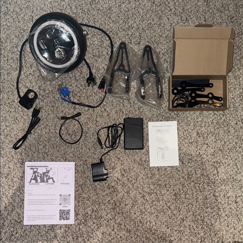 NEW Ev mod halo led headlight for super73 R with turn signals/ horn/ batteries - Picture 7 of 16